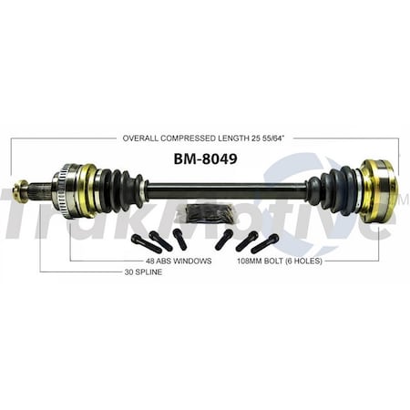 Surtrack Axle Cv Axle Shaft, Bm-8049 BM-8049